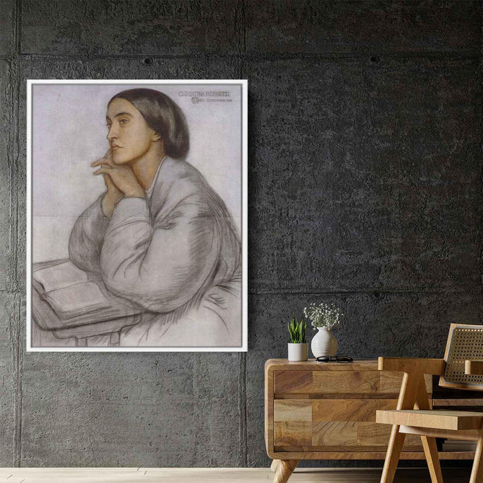 Christina Rossetti by Dante Gabriel Rossetti - Canvas Artwork