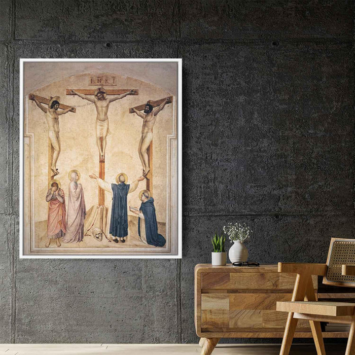 Crucifixion with Mourners and Sts. Dominic and Thomas Aquinas (1442) by Fra Angelico - Canvas Artwork