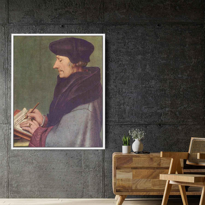 Portrait of Erasmus of Rotterdam Writing (1523) by Hans Holbein the Younger - Canvas Artwork