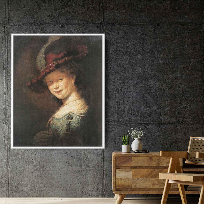 Portrait of the Young Saskia (1633) by Rembrandt - Canvas Artwork