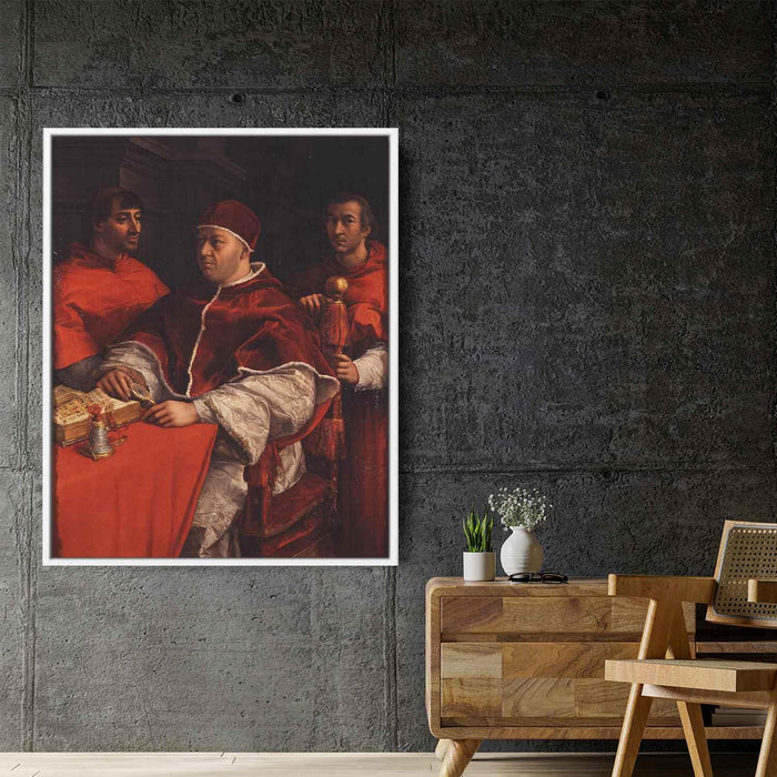 Portraits of Leo X, Cardinal Luigi de' Rossi and Giulio de Medici by Raphael - Canvas Artwork