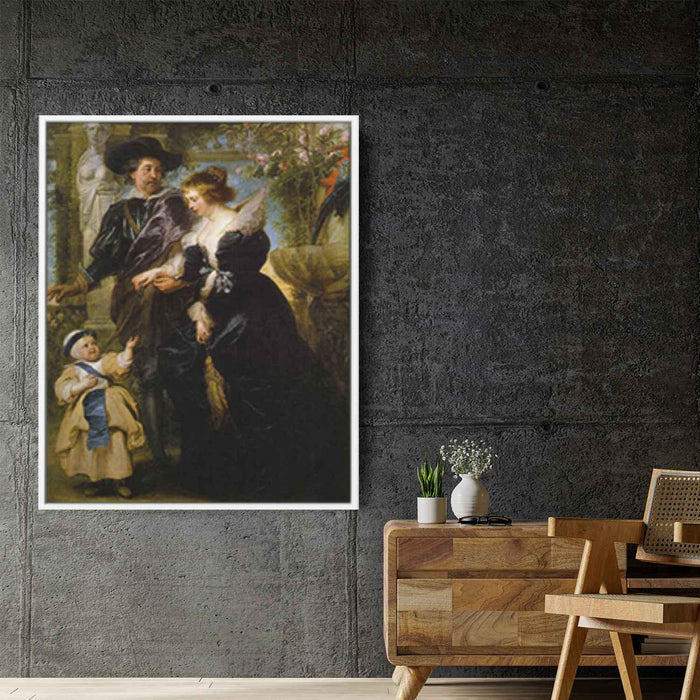 Rubens, his wife Helena Fourment, and their son Peter Paul by Peter Paul Rubens - Canvas Artwork