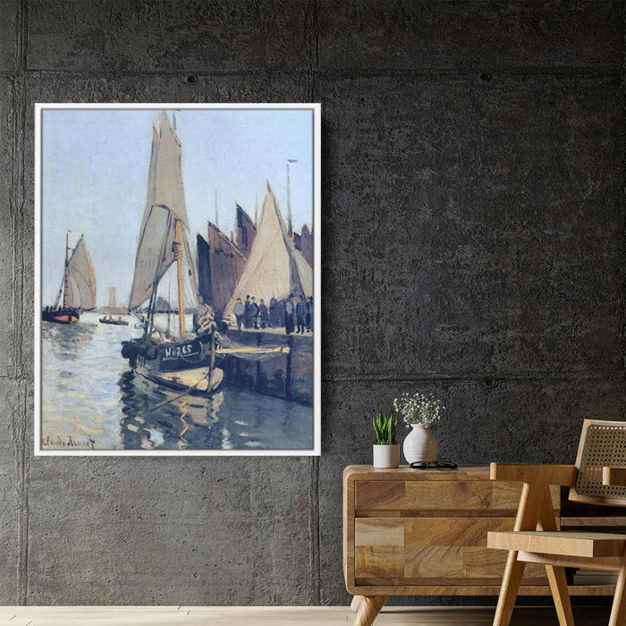 Sailing Boats at Honfleur (1866) by Claude Monet - Canvas Artwork