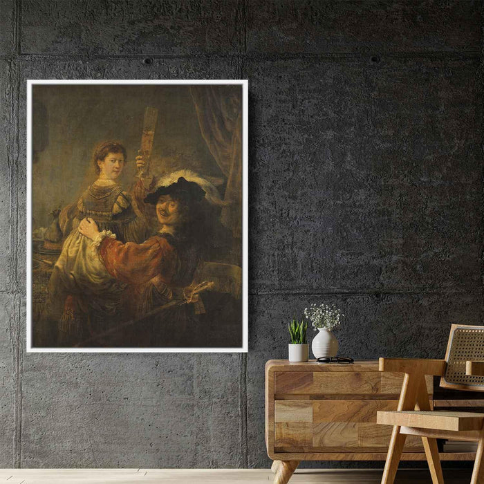Self-Portrait with Saskia in the Parable of the Prodigal Son (1635) by Rembrandt - Canvas Artwork
