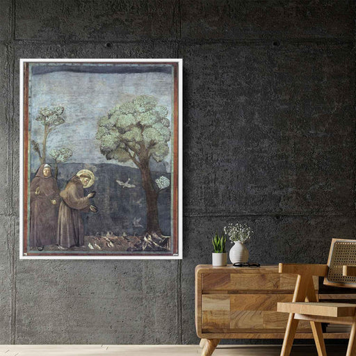 St. Francis Preaching to the Birds (1299) by Giotto - Canvas Artwork
