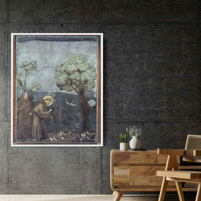 St. Francis Preaching to the Birds (1299) by Giotto - Canvas Artwork