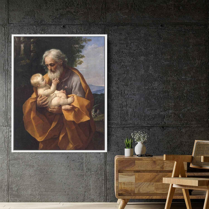 St Joseph with the Infant Jesus (1620) by Guido Reni - Canvas Artwork