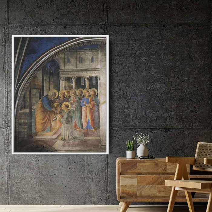 St. Peter Consacrates Stephen as Deacon (1449) by Fra Angelico - Canvas Artwork