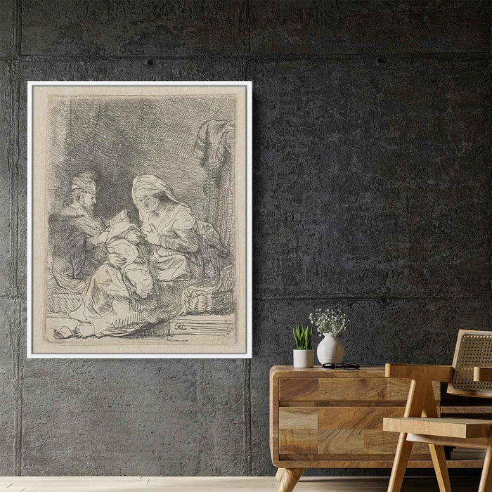 The holy family (1632) by Rembrandt - Canvas Artwork