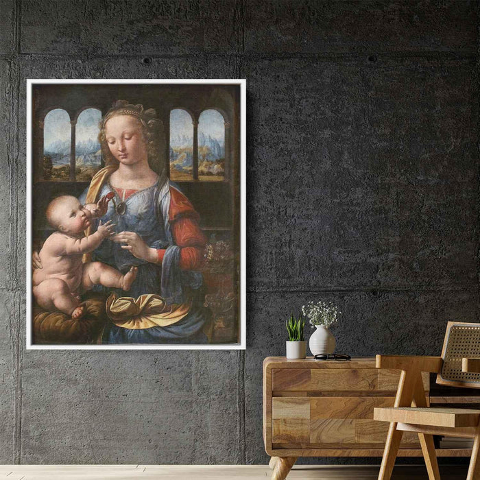 The Madonna of the Carnation (1480) by Leonardo da Vinci - Canvas Artwork