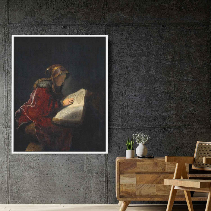 The Prophetess Anna (Rembrandt`s Mother) (1631) by Rembrandt - Canvas Artwork