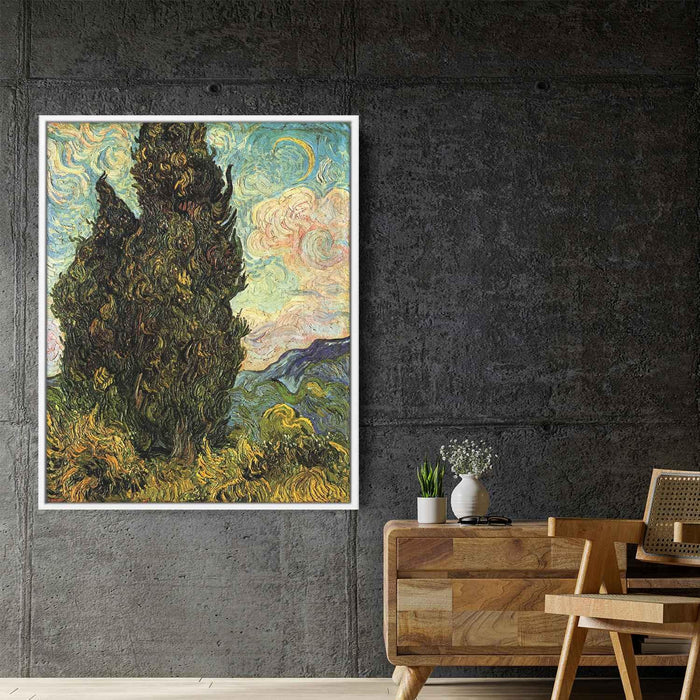 Two Cypresses (1889) by Vincent van Gogh - Canvas Artwork