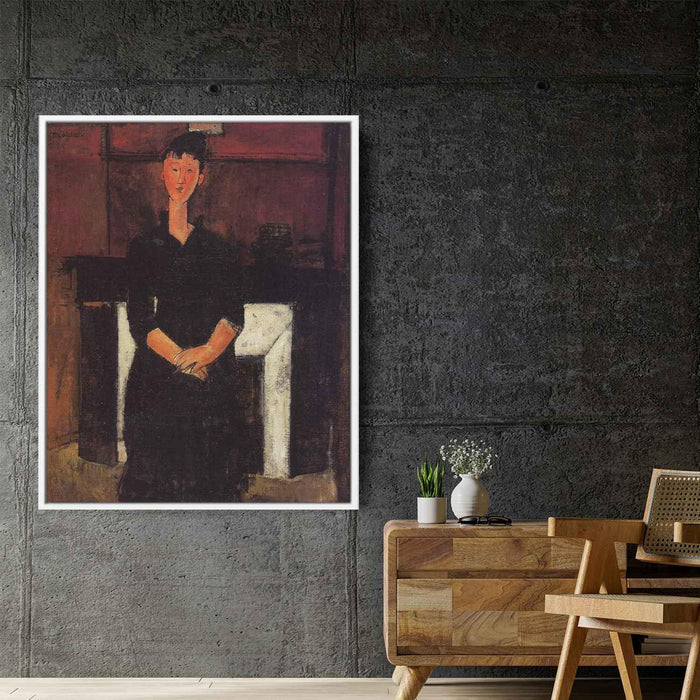Woman Seated by a Fireplace (1915) by Amedeo Modigliani - Canvas Artwork
