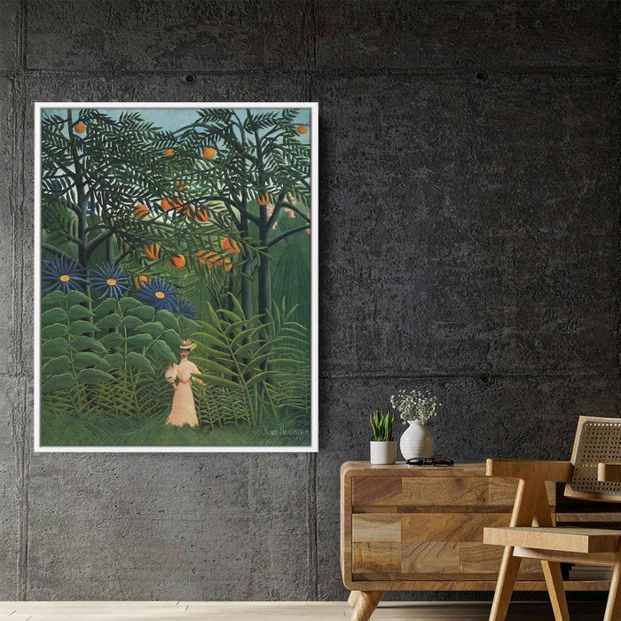 Woman Walking in an Exotic Forest (1905) by Henri Rousseau - Canvas Artwork