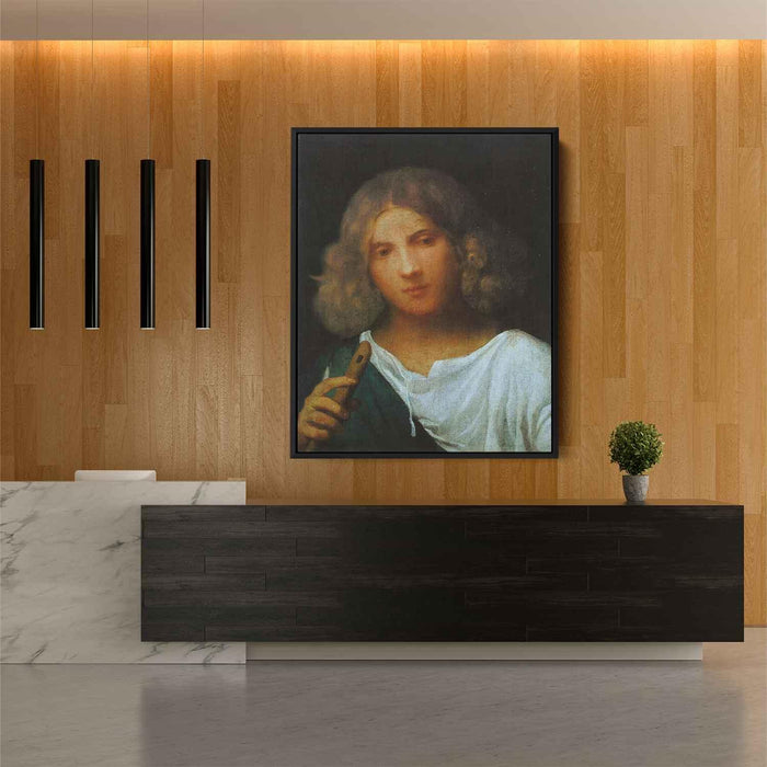 Boy with flute (1508) by Giorgione - Canvas Artwork