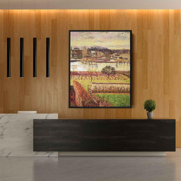 Flood, Twilight Effect, Eragny by Camille Pissarro - Canvas Artwork