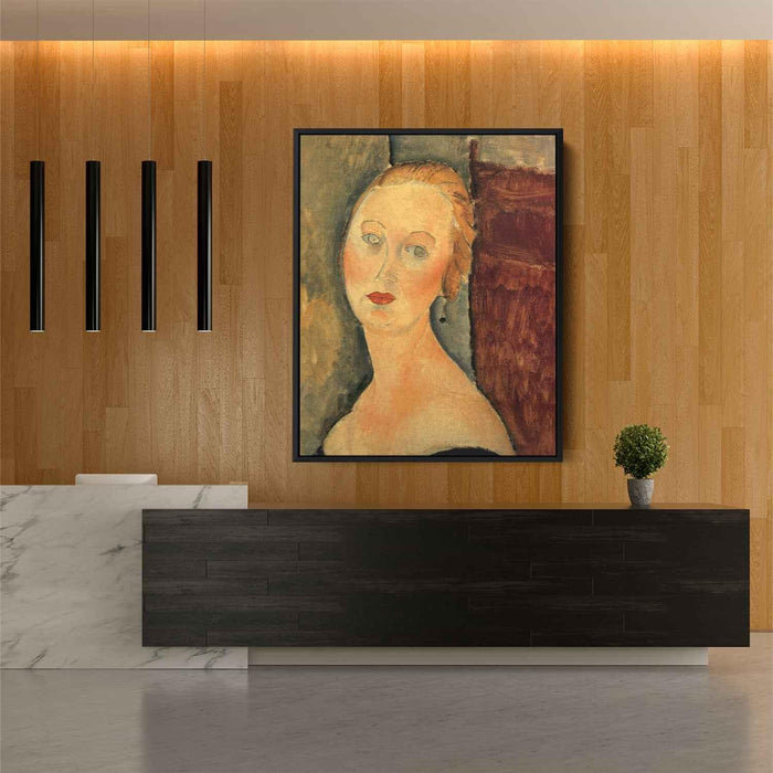 Germaine Survage with Earrings (1918) by Amedeo Modigliani - Canvas Artwork