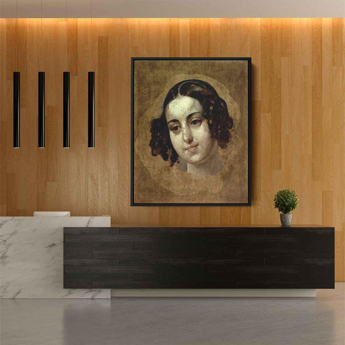 Head a girl by Karl Bryullov - Canvas Artwork