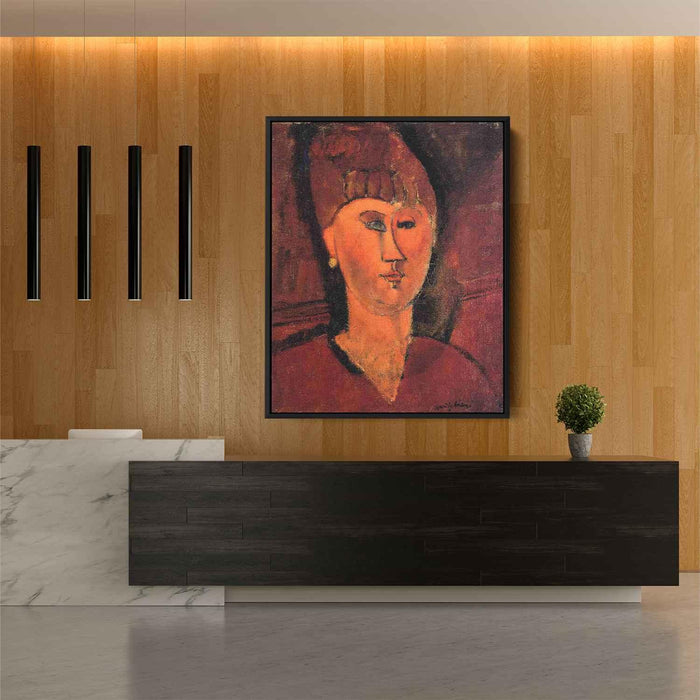 Head of Red-haired Woman (1915) by Amedeo Modigliani - Canvas Artwork