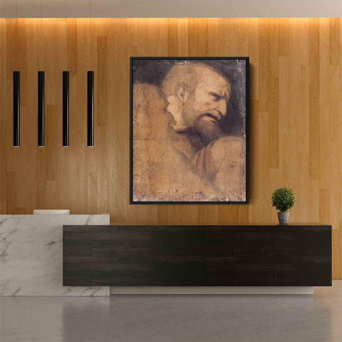 Head of St. Peter by Leonardo da Vinci - Canvas Artwork