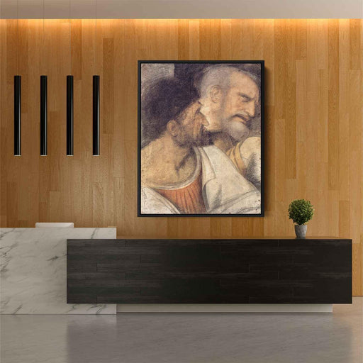 Heads of Judas and Peter by Leonardo da Vinci - Canvas Artwork