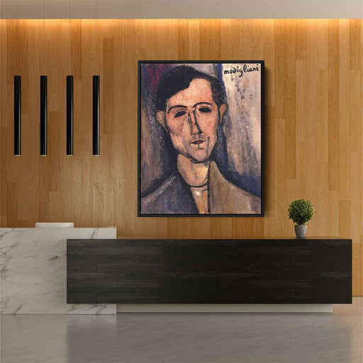 Man's Head (Portrait of a Poet) (1915) by Amedeo Modigliani - Canvas Artwork