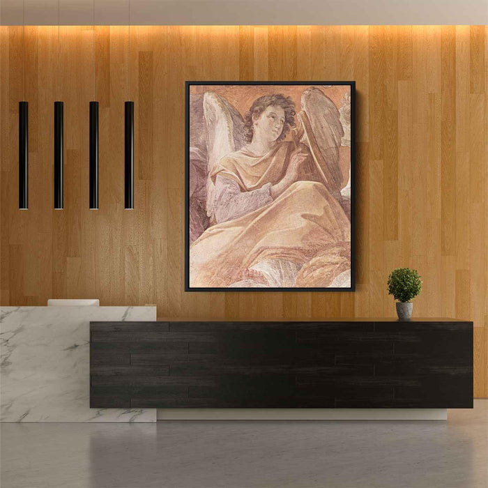 The Queen of Heaven and angels pla (Frescoes in the Palazzo Quirinale, Cappella dell'Annunciata, vault fresco scene) by Guido Reni - Canvas Artwork