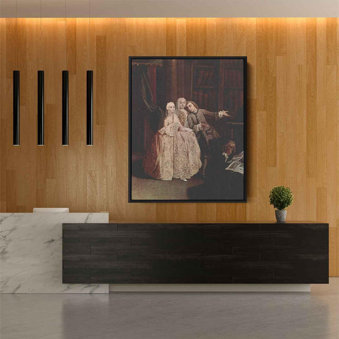 Visit to a library by Pietro Longhi - Canvas Artwork