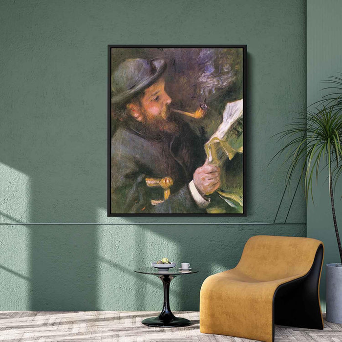 Claude Monet Reading (1872) by Pierre-Auguste Renoir - Canvas Artwork