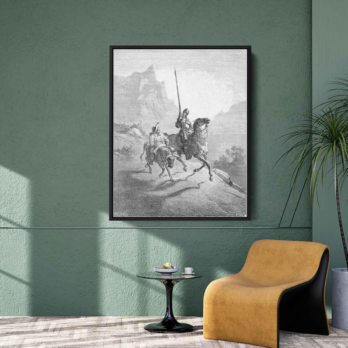 Don Quixote and Sancho Setting Out (1863) by Gustave Dore - Canvas Artwork