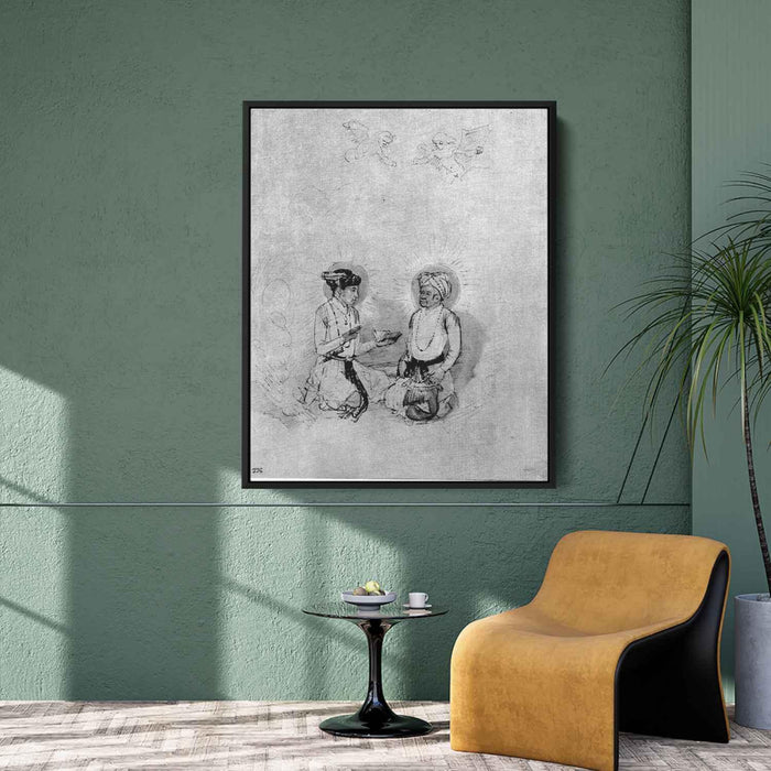 Emperor Akbar and his son, the future Eperor Djahângir by Rembrandt - Canvas Artwork