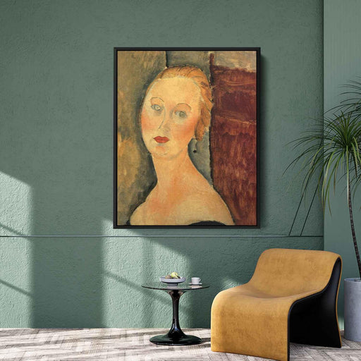 Germaine Survage with Earrings (1918) by Amedeo Modigliani - Canvas Artwork