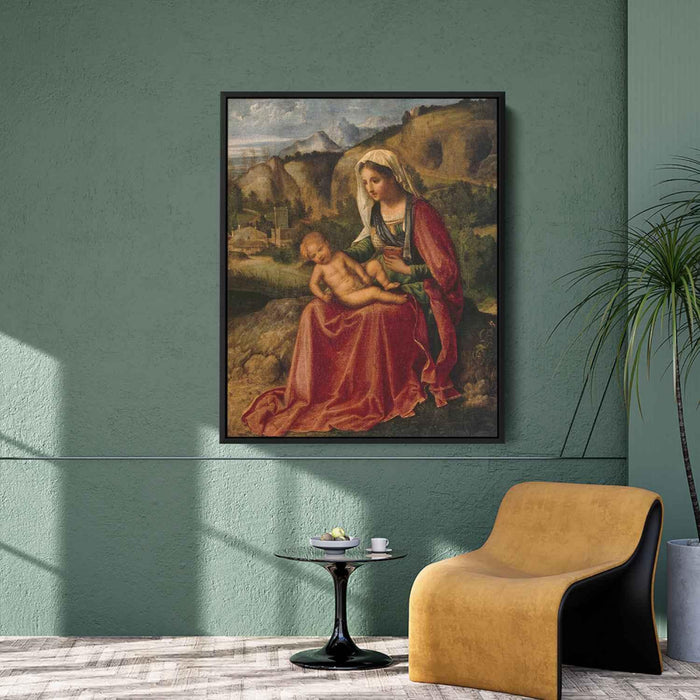 Madonna and Child in a Landscape (1504) by Giorgione - Canvas Artwork