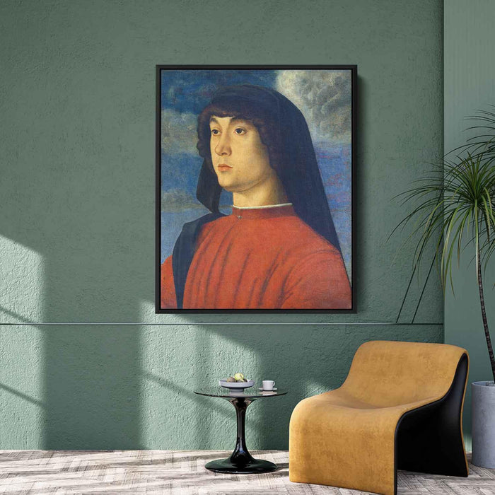 Portrait of a Young Man in Red (1490) by Giovanni Bellini - Canvas Artwork