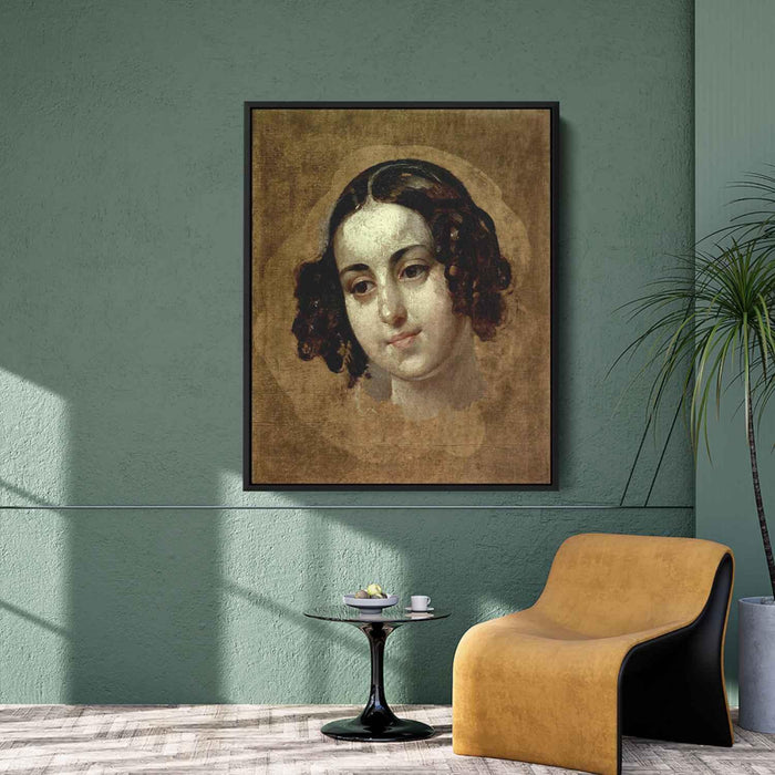 Head a girl by Karl Bryullov - Canvas Artwork