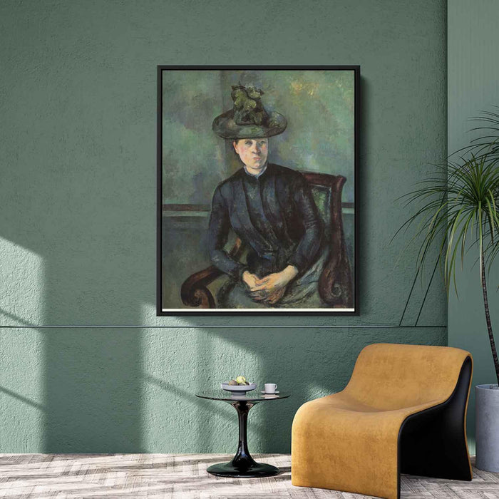 Woman in a Green Hat (Madame Cezanne) (1895) by Paul Cezanne - Canvas Artwork