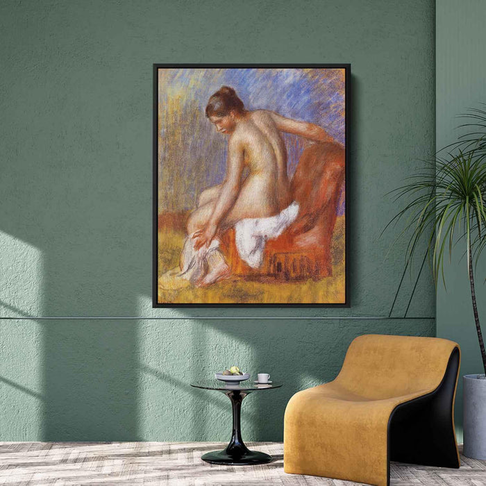 Nude in an Armchair (1890) by Pierre-Auguste Renoir - Canvas Artwork