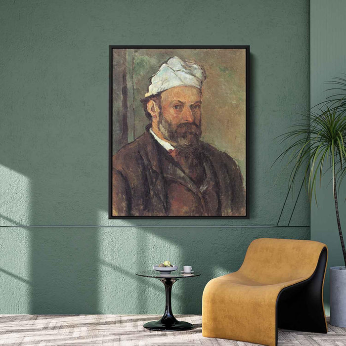 Self-portrait with white turbaned (1882) by Paul Cezanne - Canvas Artwork