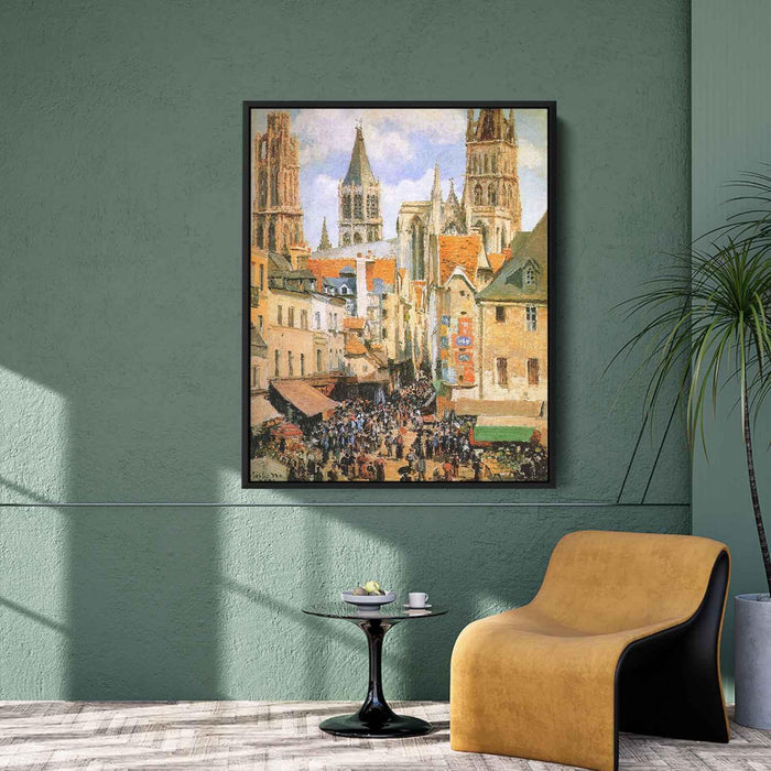 The old market at Rouen by Camille Pissarro - Canvas Artwork