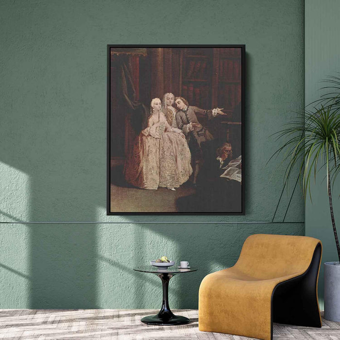 Visit to a library by Pietro Longhi - Canvas Artwork