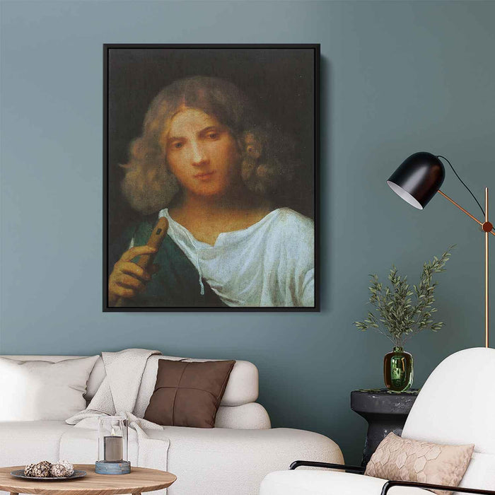 Boy with flute (1508) by Giorgione - Canvas Artwork