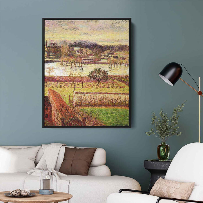 Flood, Twilight Effect, Eragny by Camille Pissarro - Canvas Artwork