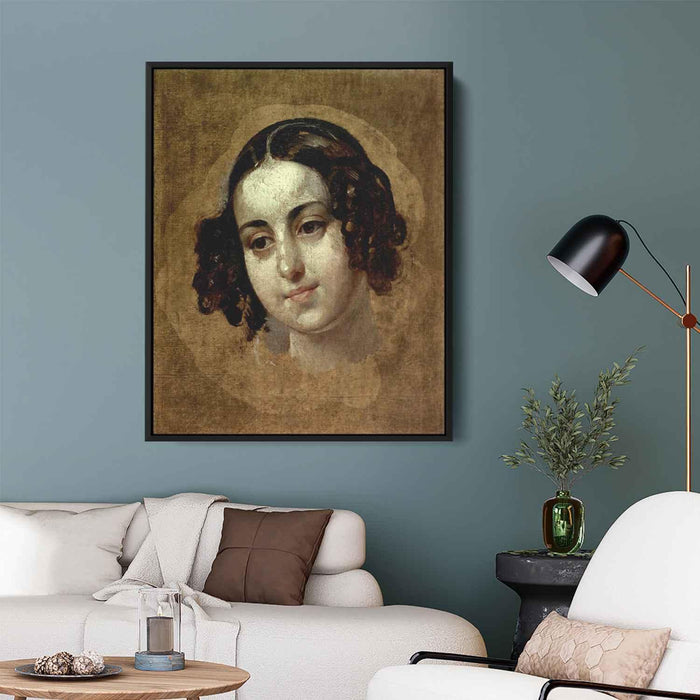 Head a girl by Karl Bryullov - Canvas Artwork