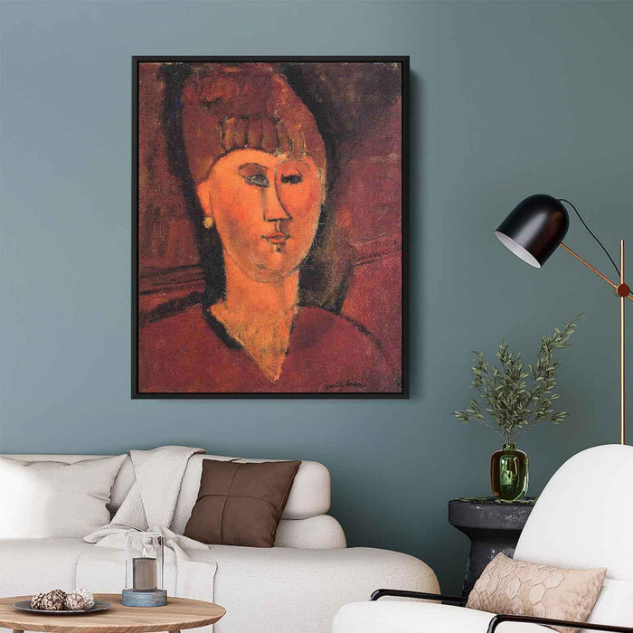 Head of Red-haired Woman (1915) by Amedeo Modigliani - Canvas Artwork