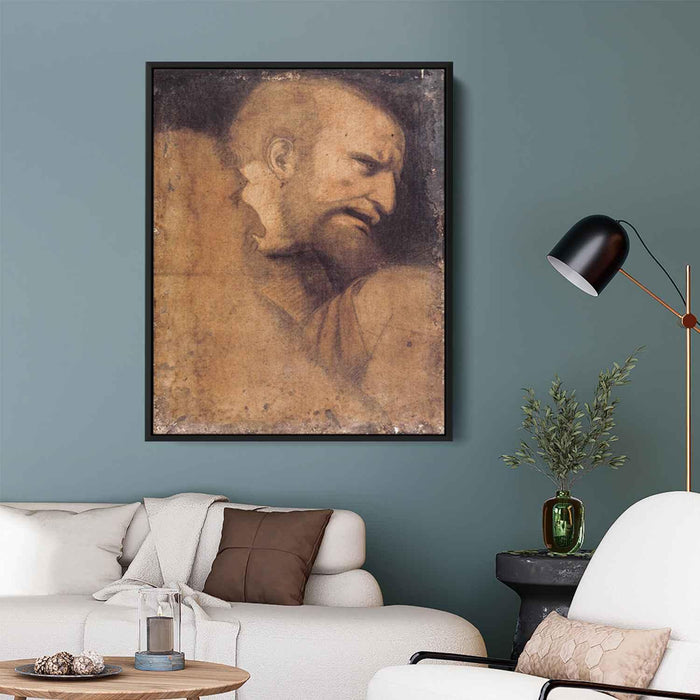 Head of St. Peter by Leonardo da Vinci - Canvas Artwork