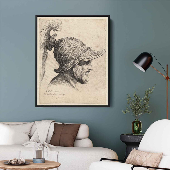 Helmet crossed with curved strips and rosettes by Parmigianino - Canvas Artwork