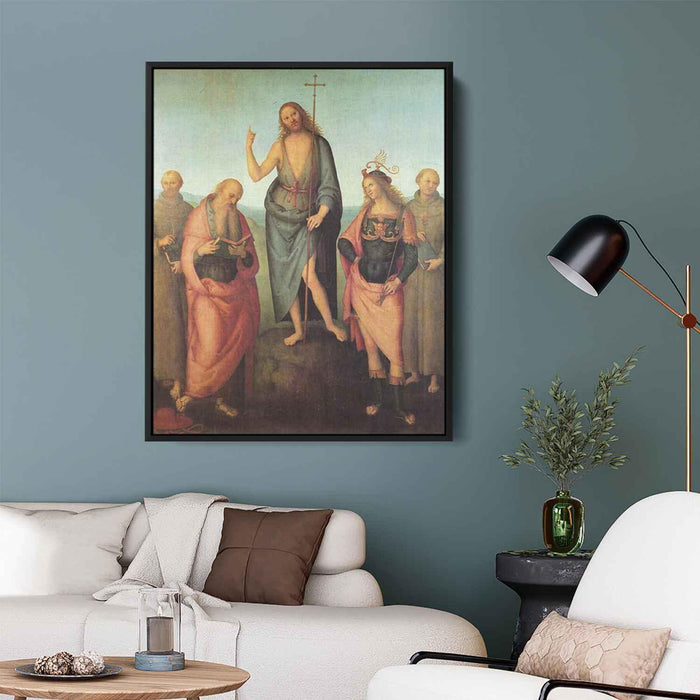 John the Baptist and four saints (1510) by Pietro Perugino - Canvas Artwork