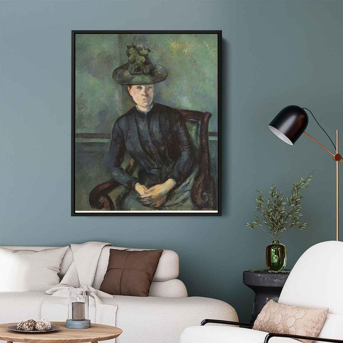 Woman in a Green Hat (Madame Cezanne) (1895) by Paul Cezanne - Canvas Artwork