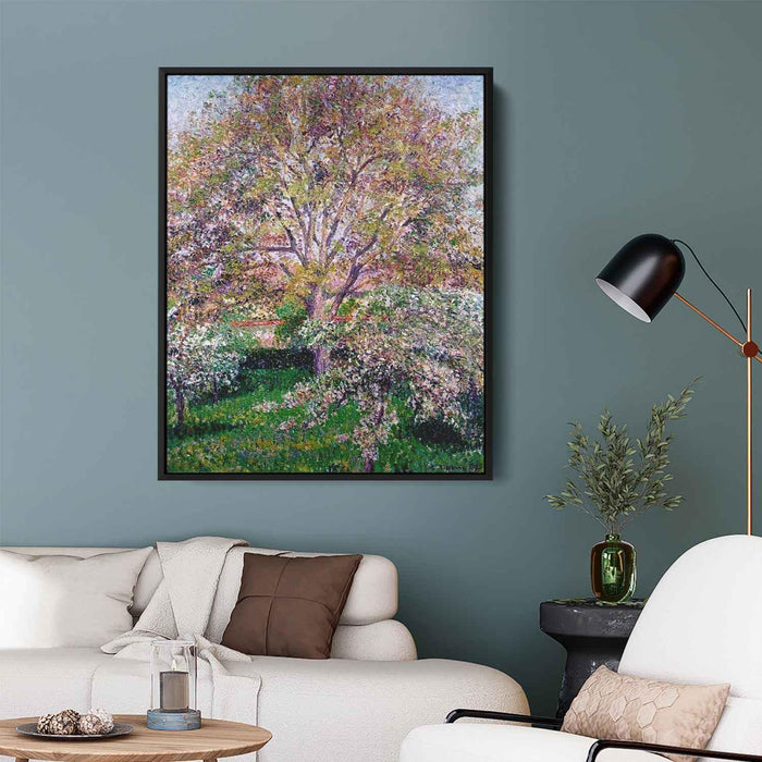 Wallnut and Apple Trees in Bloom at Eragny by Camille Pissarro - Canvas Artwork