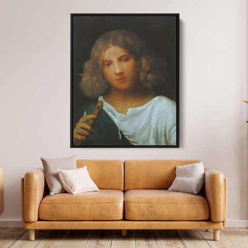 Boy with flute (1508) by Giorgione - Canvas Artwork